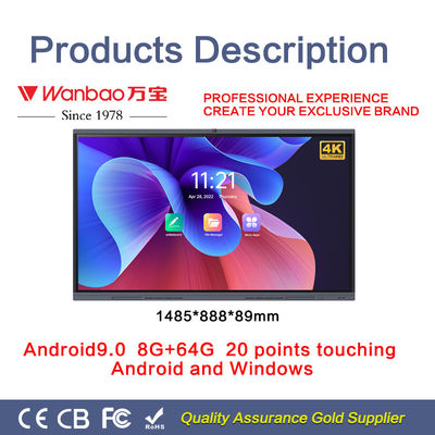 Multi wechselwirkender Flachbildschirm Smarts Touch Screen H11S 86 Zoll Soem 4K Digital Whiteboard