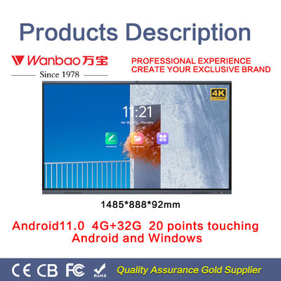 H10S 75&quot; intelligenter wechselwirkender Touch Screen Monitor der Flachbildschirm-Schule4k