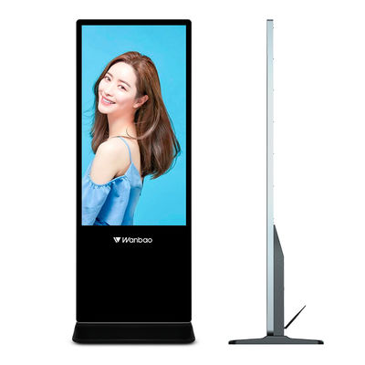 55 Zoll-Boden-Stand-Android-Noten-Bildschirmanzeigen, die Spieler ultra dünne Lcd-digitale Beschilderung annoncieren